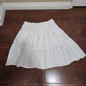 Massimo White Embroidered Skater Skirt